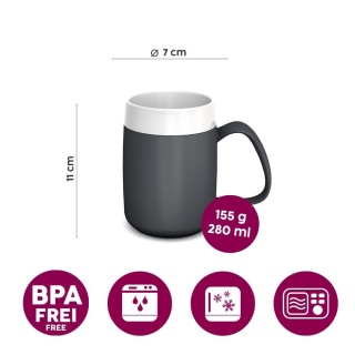 Kubek termiczny (podwójna ścianka) + dedykowany ustnik (platynowy szary)