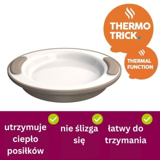 Talerz utrzymujący ciepło z podwójnym dnem (czerwień rubinu)