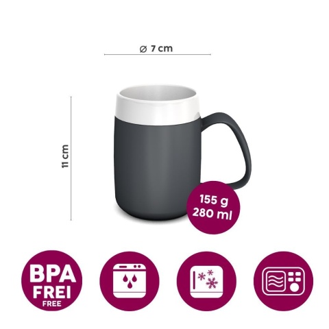 Kubek termiczny (podwójna ścianka) + dedykowany ustnik (grafitowy antracyt)