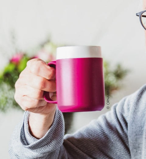Kubek termiczny (podwójna ścianka) + dedykowany ustnik (limonkowy świetlik)