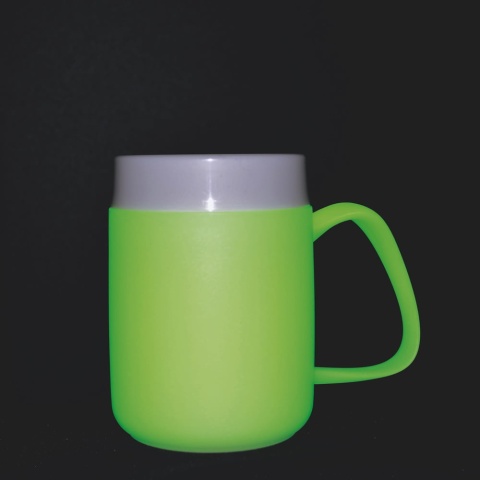 Kubek termiczny (podwójna ścianka) + dedykowany ustnik (limonkowy świetlik)