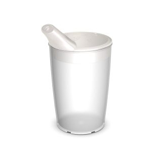 Lekki kubek z ukrytą miarką + dedykowany ustnik (kryształowa biel)