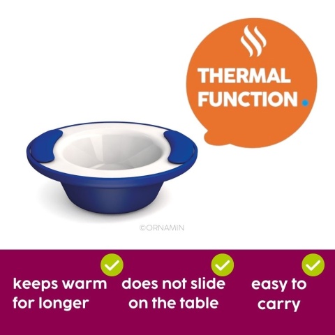 Miska utrzymujący ciepło z podwójnym dnem (głęboki szafir)