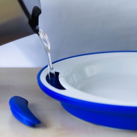 Talerz utrzymujący ciepło z podwójnym dnem (błękit lazuru)