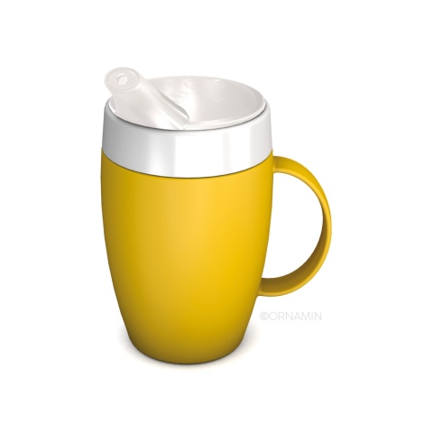 Termiczny kubek z wewnętrznym stożkiem + dedykowany ustnik (słoneczny żółty)