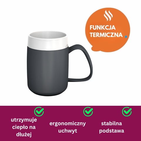 Kubek termiczny (podwójna ścianka) + dedykowany ustnik (czerwień rubinu)