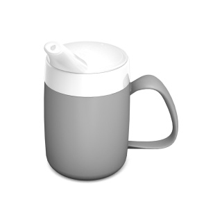 Kubek termiczny (podwójna ścianka) + dedykowany ustnik (platynowy szary)