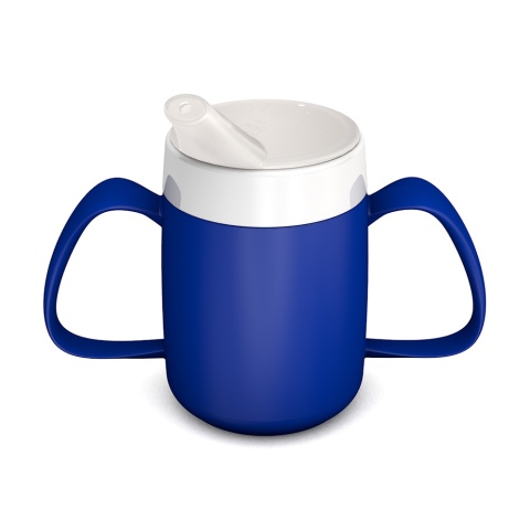 Kubek termiczny z dwoma uchwytami + dedykowany ustnik (głęboki szafir)