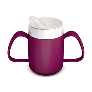 Kubek termiczny z dwoma uchwytami + dedykowany ustnik (aksamitna purpura)