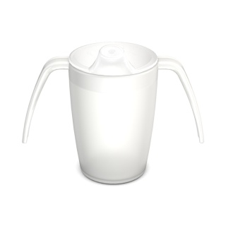 Lekki kubek asystujący z dwoma uchwytami + dedykowany ustnik (kryształowa biel)