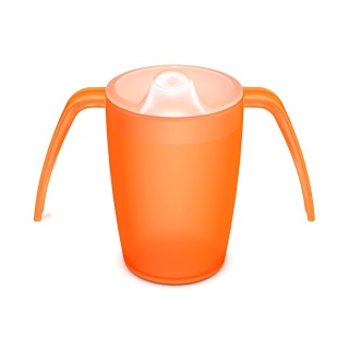 Lekki kubek asystujący z dwoma uchwytami + dedykowany ustnik (pomarańczowy kryształ)