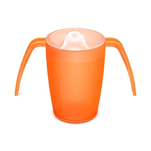 Lekki kubek asystujący z dwoma uchwytami + dedykowany ustnik (pomarańczowy kryształ)